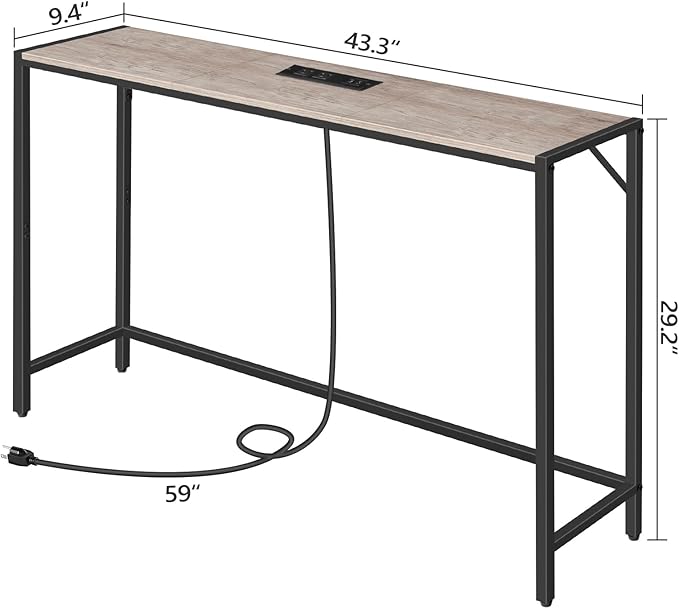 MAHANCRIS Console Table, Narrow Sofa Table, 43.3” Entrance Table