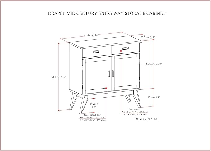 SIMPLIHOME Draper Storage Cabinet