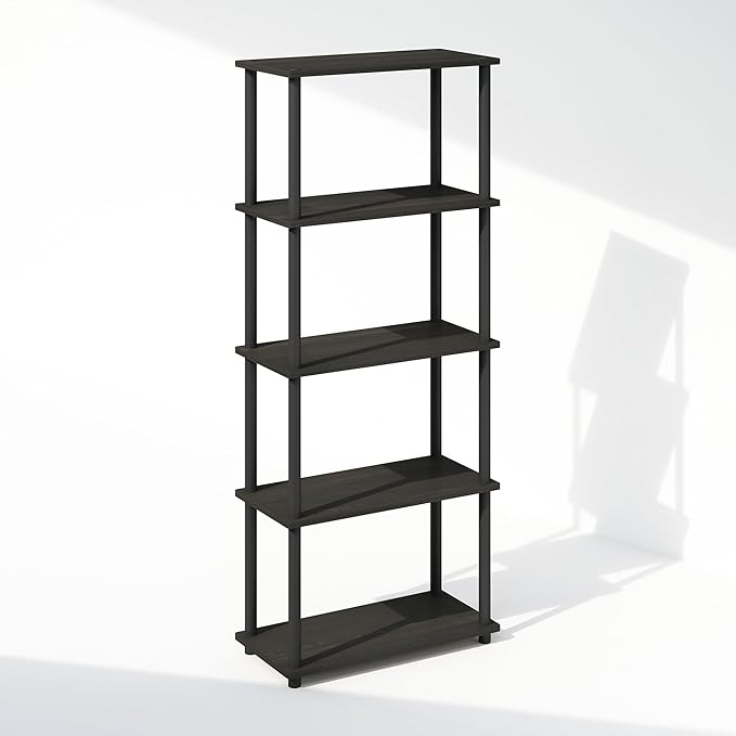 Furinno Turn-N-Tube Book Shelf, 5-Tier Bookshelf, Bookcase