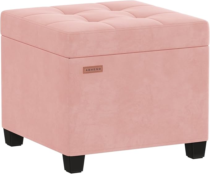 ABHENG 17.7 inches Velvet turfed Ottomans Cube