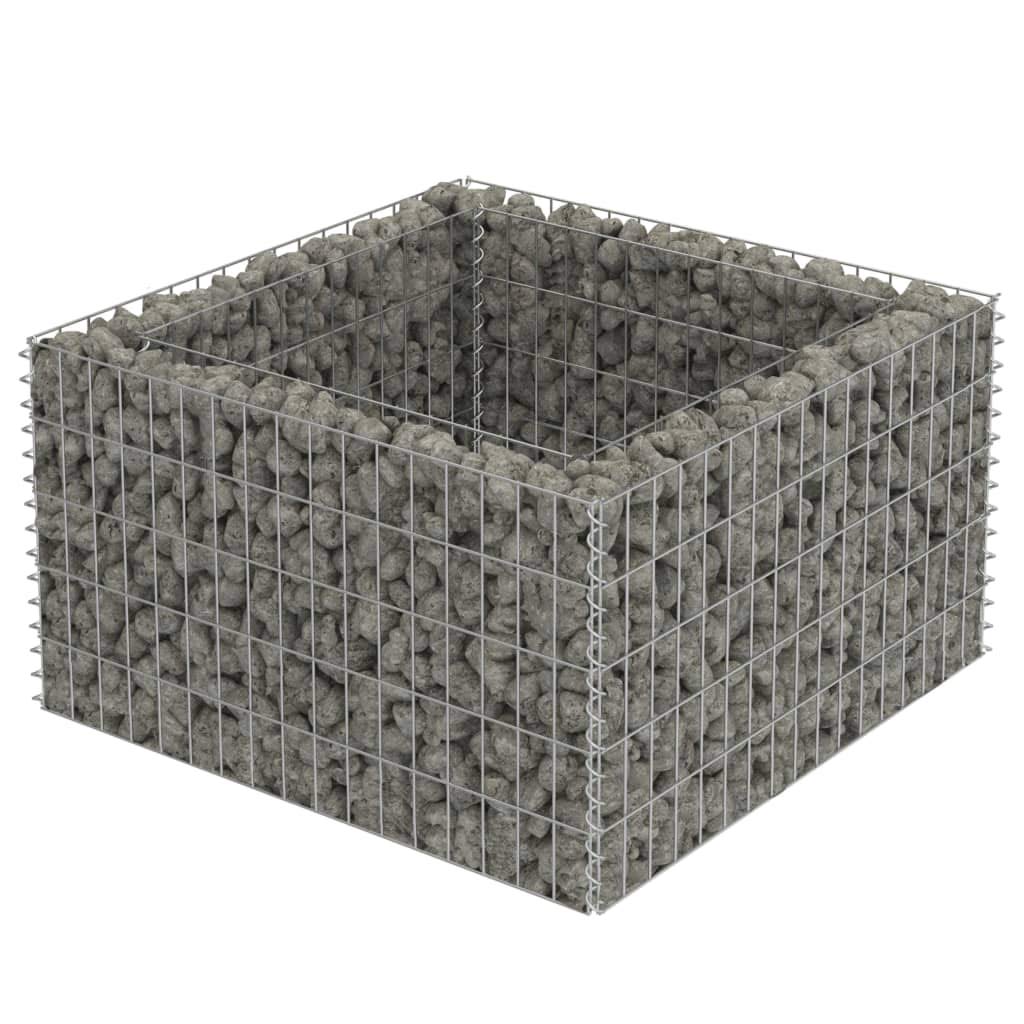 vidaXL Gabion Raised Bed Outdoor Gardening Backyard Park Stone Cage Basket Landscape Garden Planter Container Flower Box Galvanized Steel 35.4"
