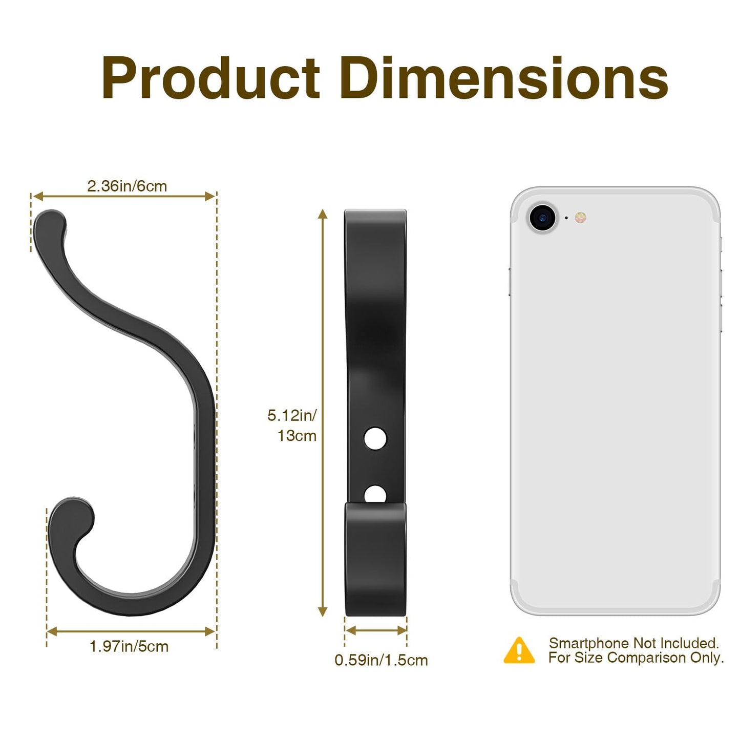 bussdis Coat Hanger Wall Mount 8-Pack - Wall Hooks for Hanging Heavy Duty