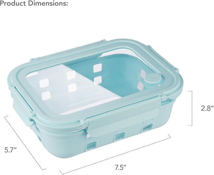 GENICOOK Glass Meal Prep Containers 5 Pack, 4.4 Cup Airtight Leakproof Lids, Borosilicate Glass Food Storage Containers, Microwave Oven Freezer Safe, BPA Free Lunch Containers