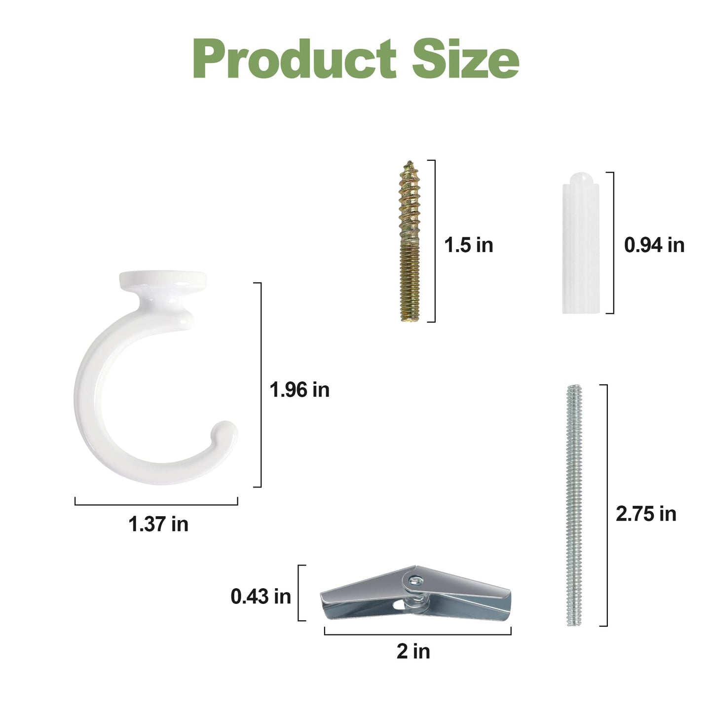Aidoclip 6pcs Ceiling Hooks for Hanging Plants,Hanging Hanging Lights Metal Small Hooks,Indoor Outdoor Wall Heavy Duty Plant Hanger Swag Hook