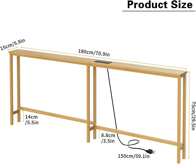 VASMIA 70.9 Inch Narrow Console Table