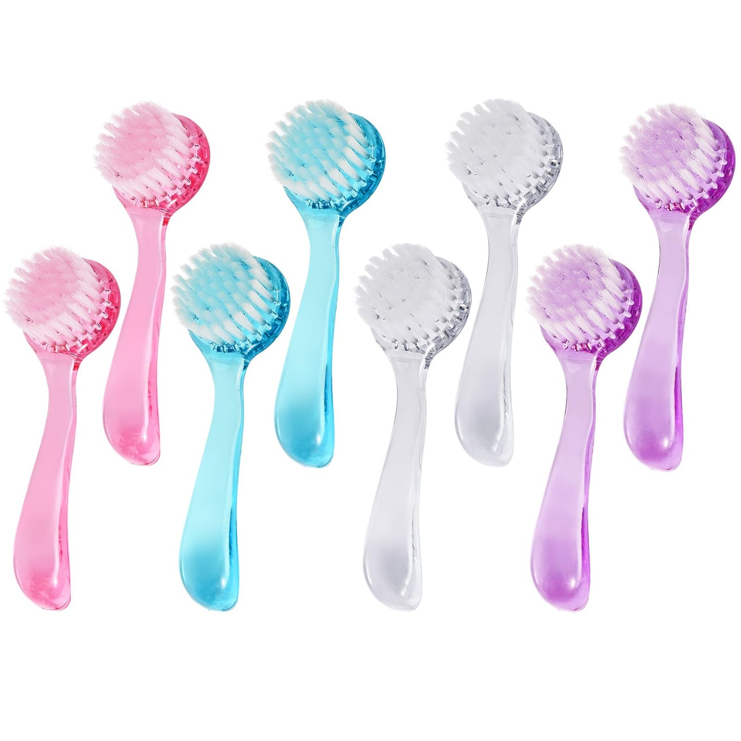 4 Colors Facial Cleansing Brush, Beomeen Face Scrubber Exfoliating Brush Face Wash Scrub Exfoliator for Skin Care, Makeup Removal (Blue, Pink, Purple, Clear)
