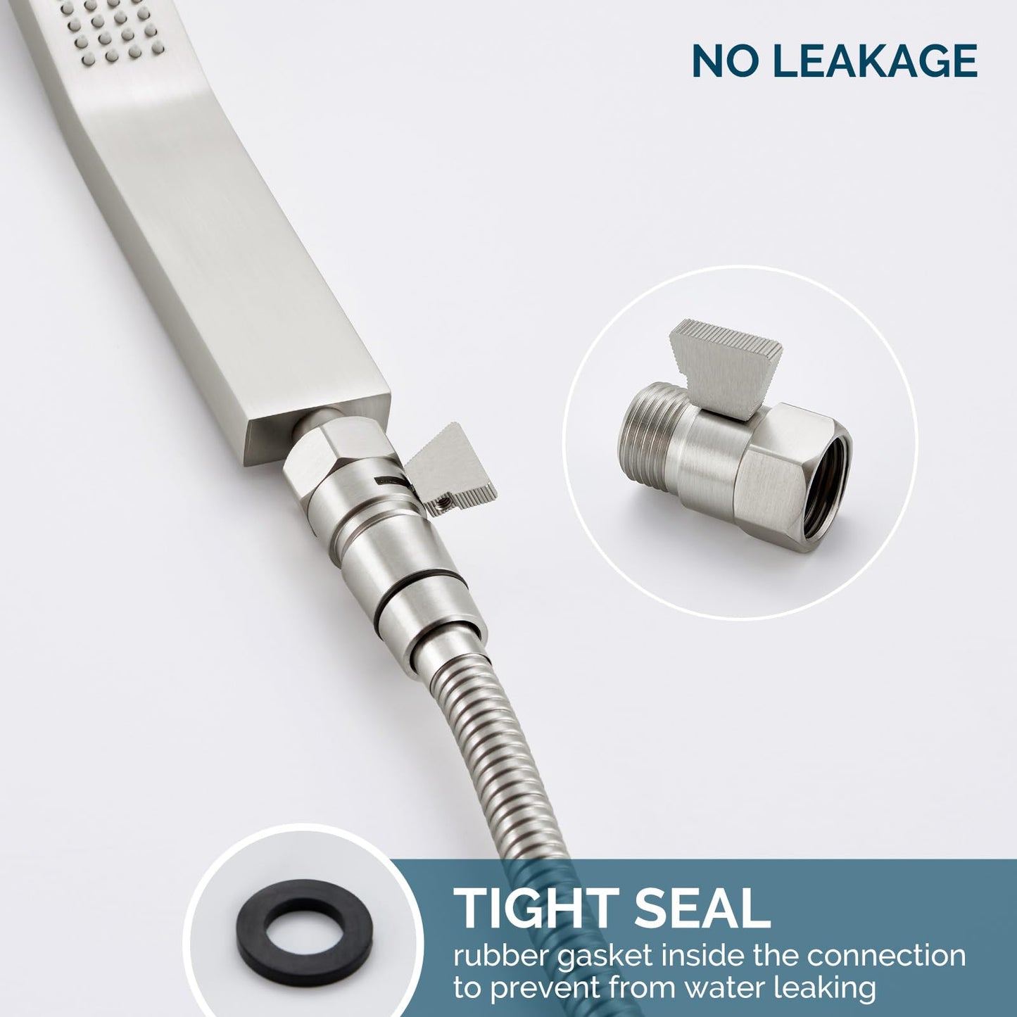 Angle Simple Water Flow Control Valve, Brass Shut Off Valve for Dual Shower Faucet, RV Shower Head with Hose Flow Restrictor, Brushed Nickel