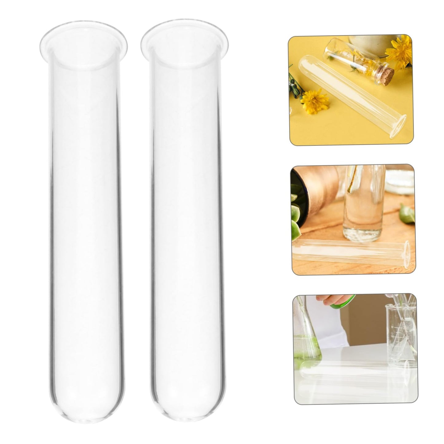Cabilock 4pcs Glass Hydroponic Propagation Tubes for Plants Small Test Tube Vase Terrarium Container for Desktop Water Plants Floral Decor