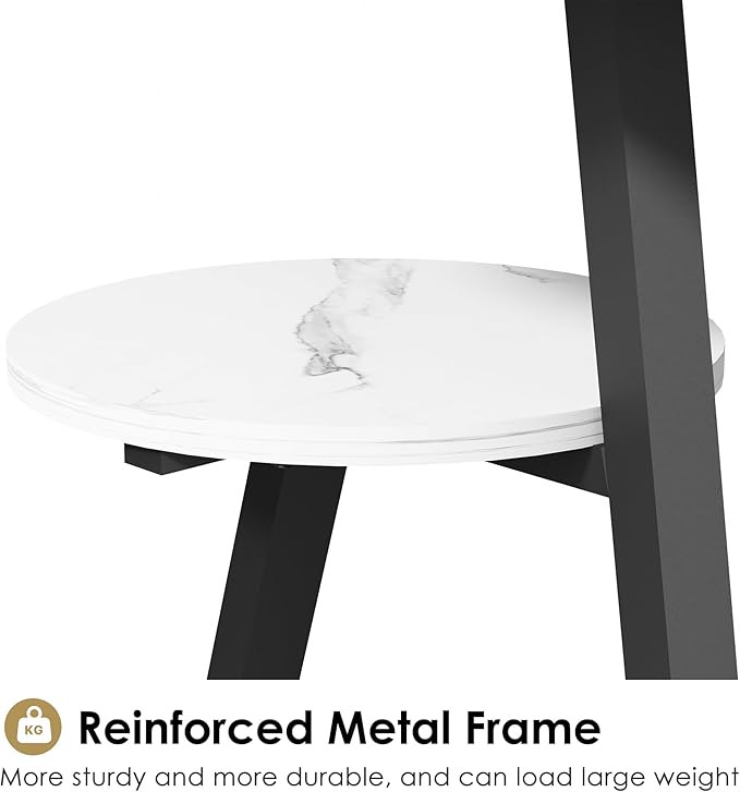 BEWISHOME Round End Table Marble Side Table