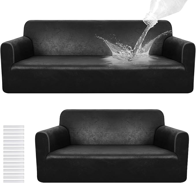 Peryiter 2 Pcs Sofa Covers Couch and Loveseat Covers Set Stretch Sofa Slipcover