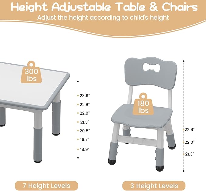 GAOMON Kids Table and 2 Chairs Set