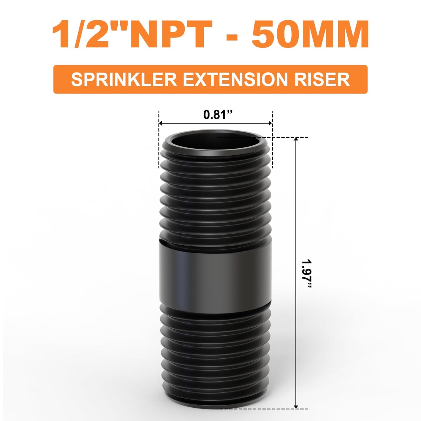 GASHER 12Pcs 1/2 Inch MNPT PVC Male Pipe Thread Sprinkler Head Pipe Riser Extension for Lawn Irrigation System,Length 2 Inch
