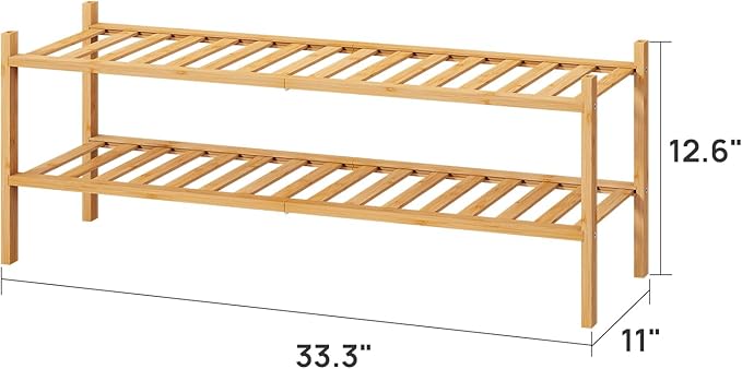 viewcare 2-Tier Long Shoe Rack for Entryway, Long 33IN | Beautiful | Functional