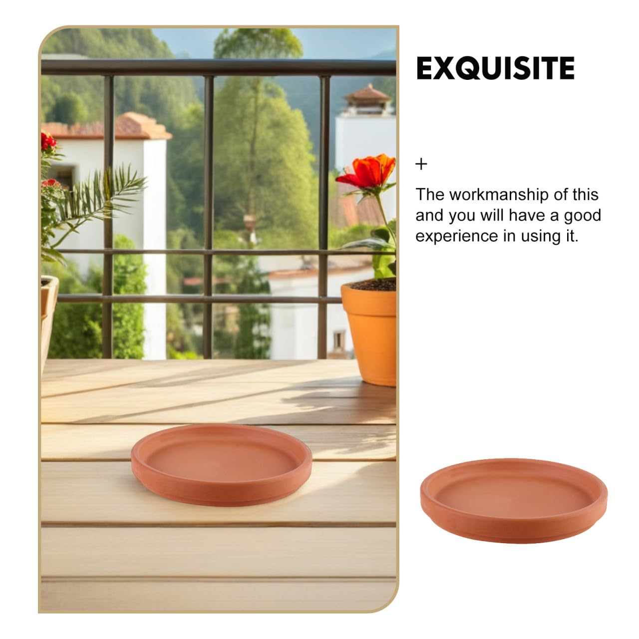 Toddmomy 3 Inch Terracotta Saucers for Flower Pots, Set of 5 Natural Clay Plant Trays for Indoor/Outdoor Succulents, Desktop Protection & Drainage Base