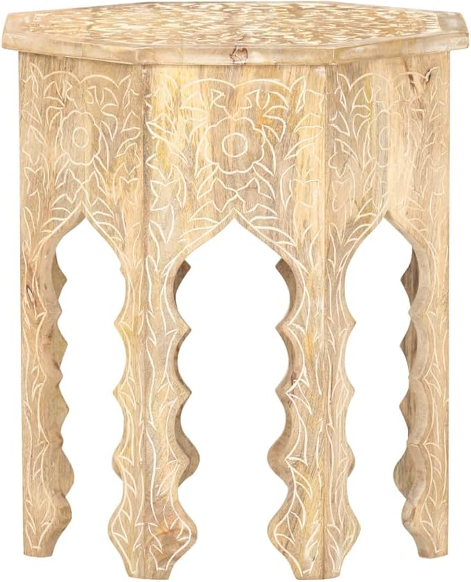 vidaXL Bohemian-Style Side Table in Solid Mango Wood