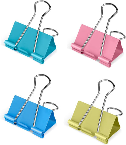 Ufmarine Medium Binder Clips 1.25 inch Length, (40 Pcs) Colorful Paper Clips Medium for Office