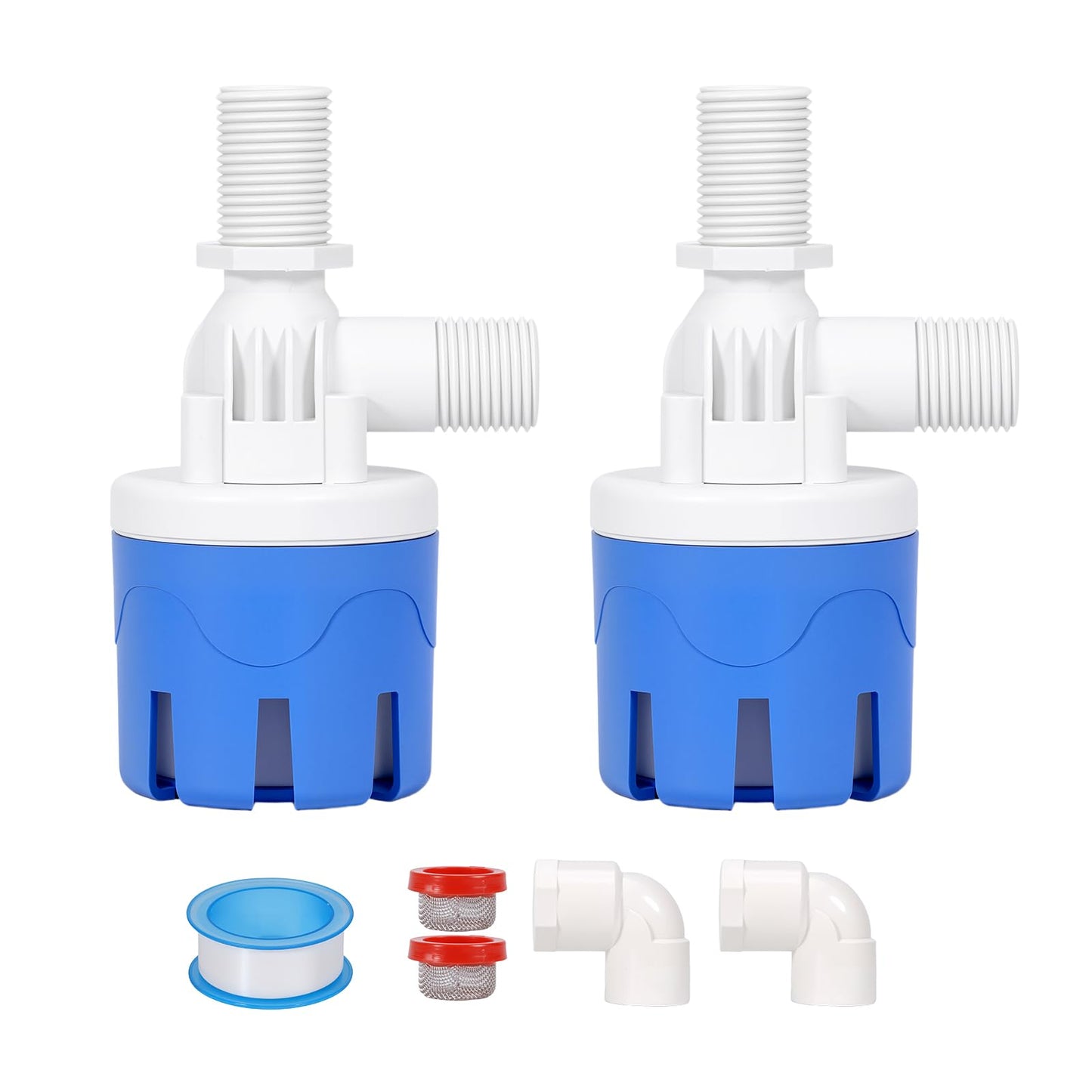 JLUHYANN 1/2" Top Inlet Automatic Water Level Control Valve 2PC Auto Water Float Valve for Water Tank Livestock Water Trough Pool Solar Energy