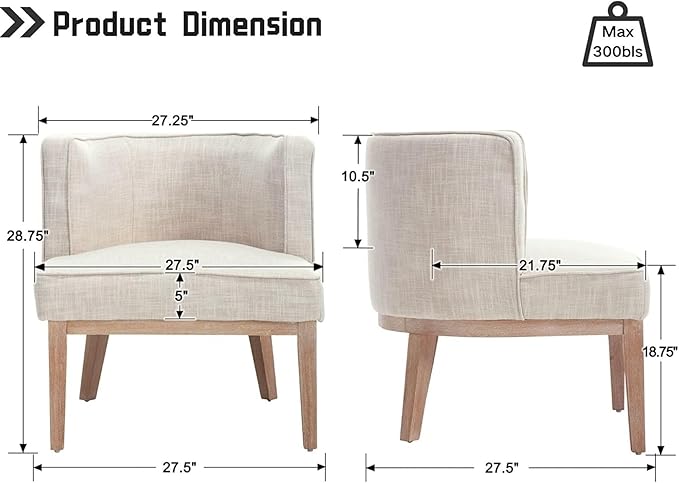 Beige Barrel Chairs Set of 2