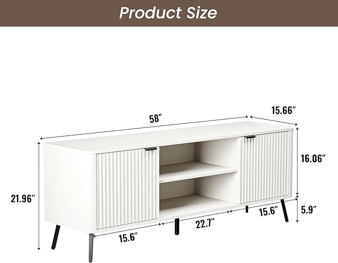 Fatmok TV Stand, Mid Century Entertainment Center