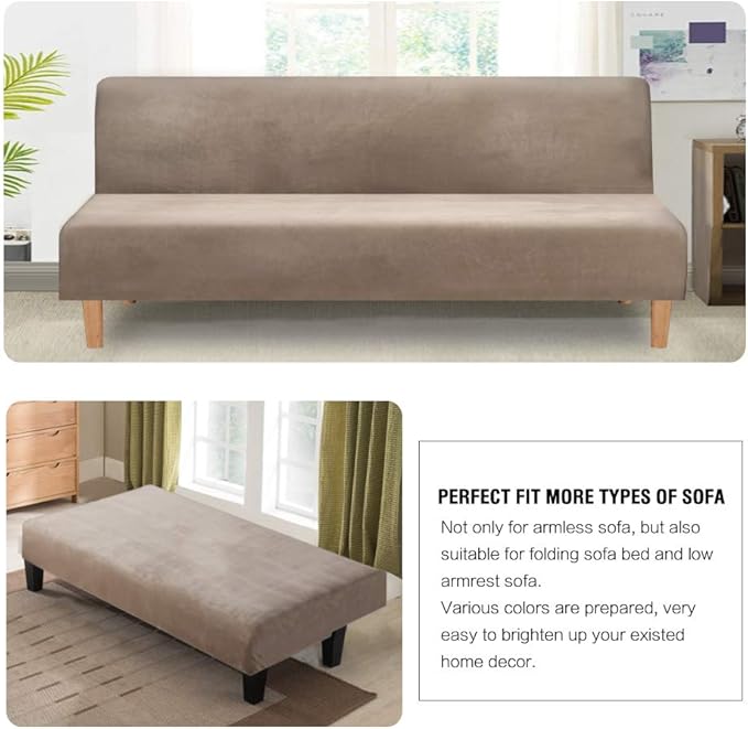 H.VERSAILTEX Real Velvet Futon Cover Armless Sofa Covers Sofa Bed Covers