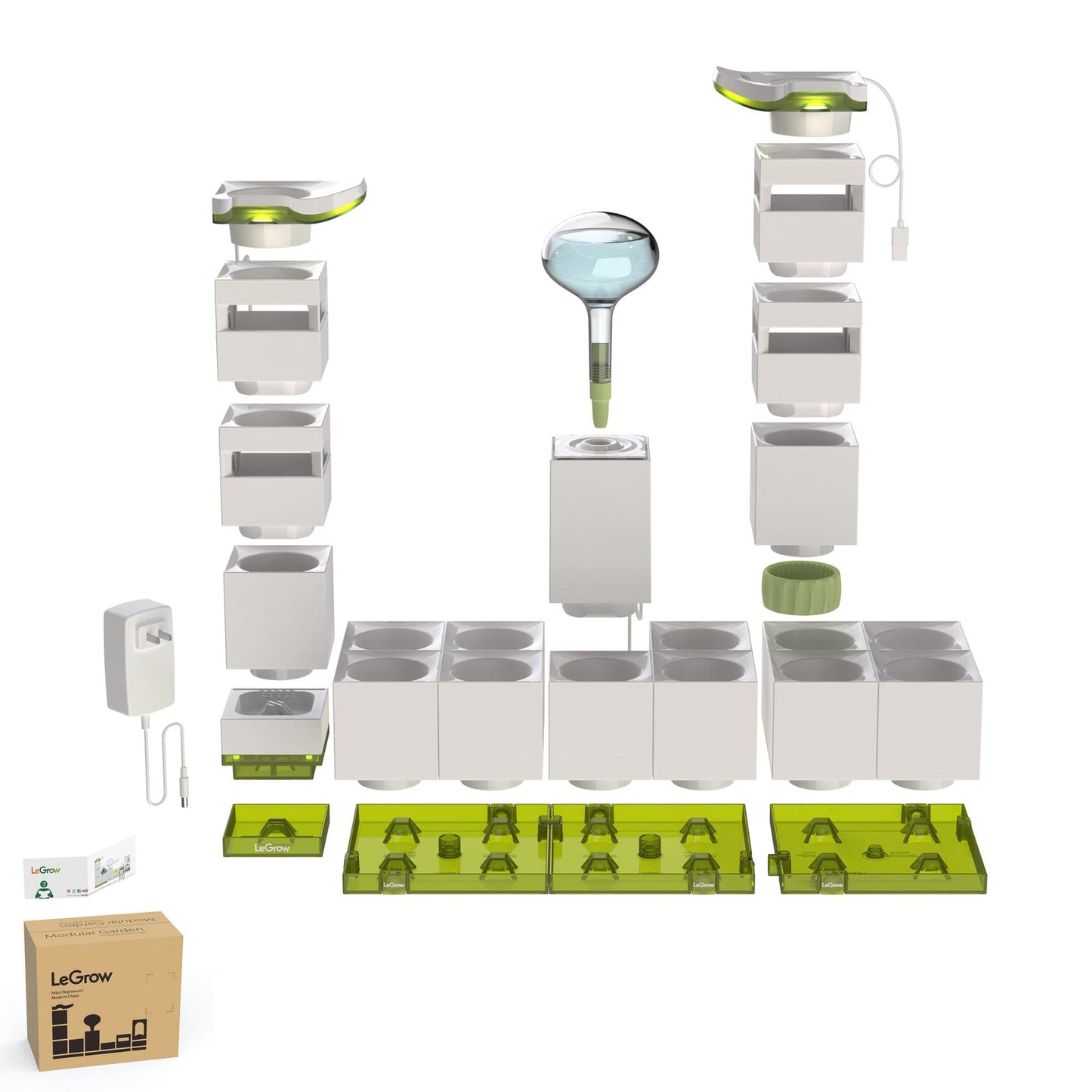LeGrow Home Garden, Enjoy The Natural Landscape Daily, Automatic LED Grow Light, 7 Days Watering Free Ecosystem, Modular Design Fits Any Space, Write, [Plants NOT Included].