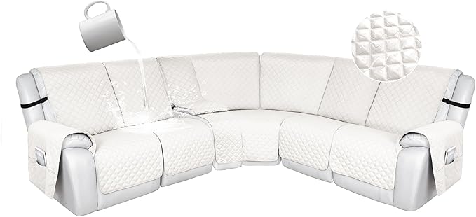 HDCAXKJ 100% Waterproof Reclining Sectional Couch Covers L Shape Recliner Sofa