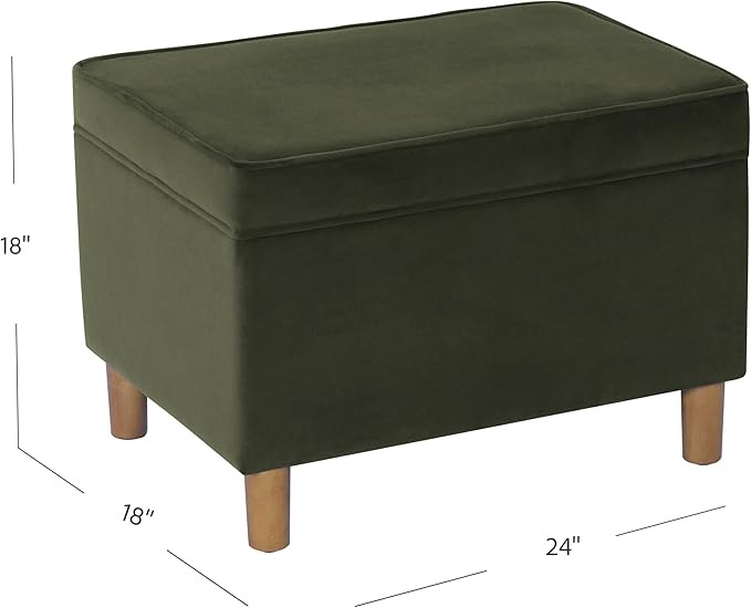 HomePop - Dinah 24" Storage Ottoman- Loden Green Velvet
