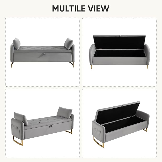 65" End of Bed Storage Bench, Storage Bench