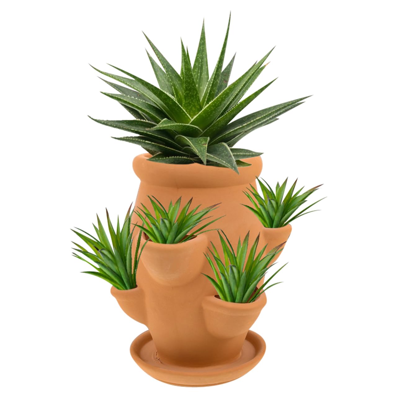 Toyvian Strawberry Tower Planter Pot - Ceramic Multi Pocket Planting Pot for Succulents Strawberries and Small Flowers - Lightweight Indoor Outdoor Decorative Flower Container