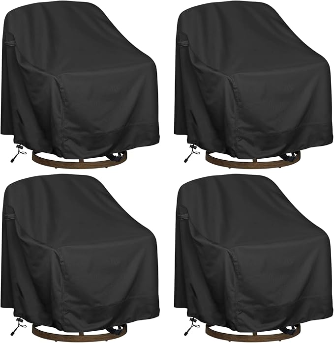 Outdoor Swivel Lounge Chair Cover 4 Pack, Waterproof Heavy Duty Outdoor Chair