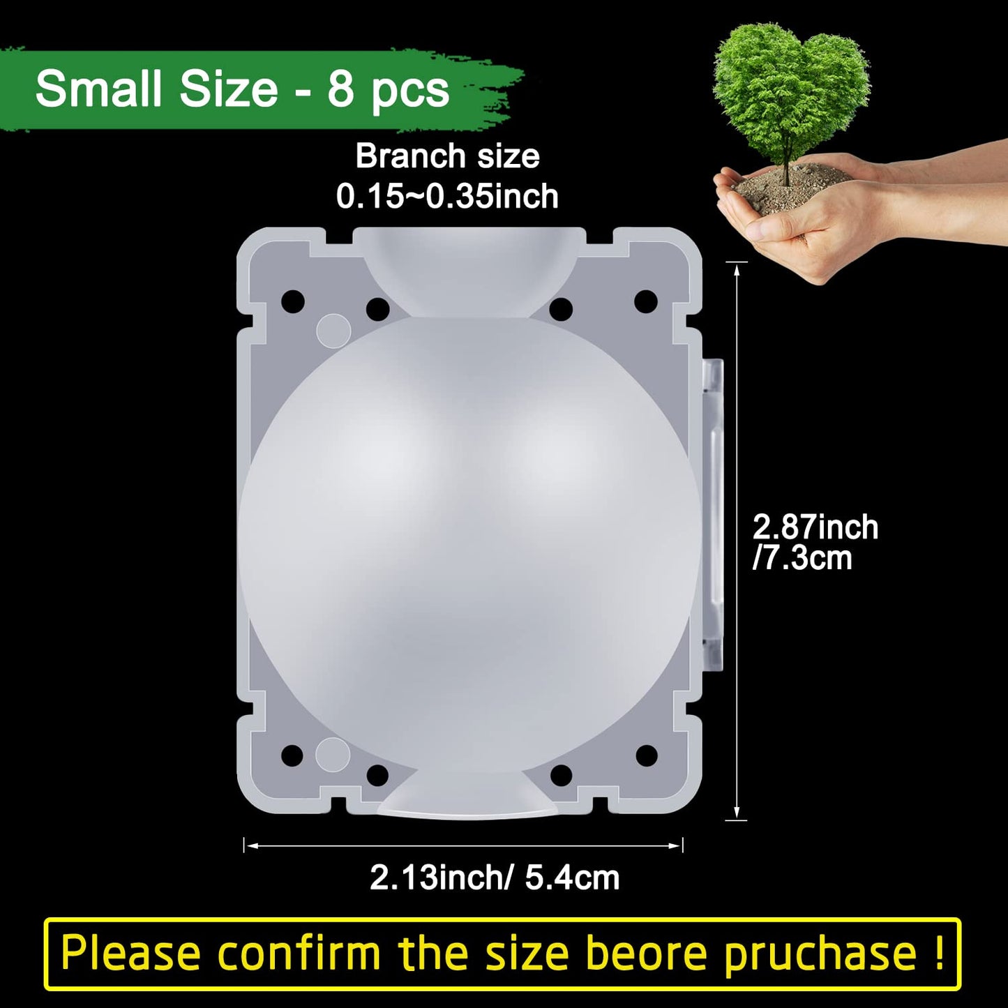 Supking 8 Pcs Air Layering Pods Plant Rooting Grow Propagation Ball Small Transparent Assisted Cutting Rooting Grafting Device Root Box for Plants