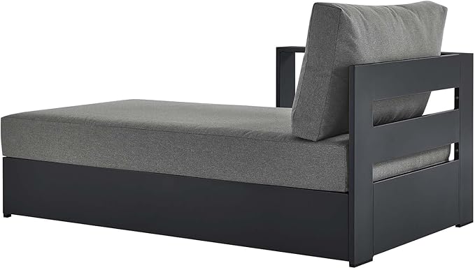 Modway Tahoe Aluminum Outdoor Chaise Lounge in Gray Charcoal