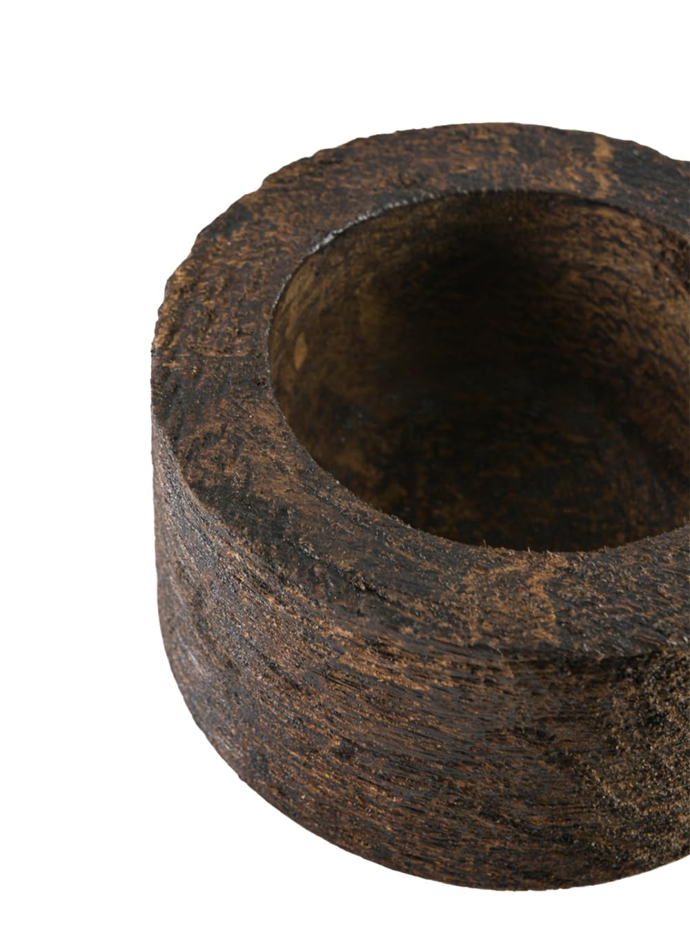 Serene Spaces Living Dark Wood Plant Pot - 2.8" x 4.5" - Stylish Indoor Wooden Pot Perfect for Small Plants, Succulents, and Home Decor Accents, Food Safe