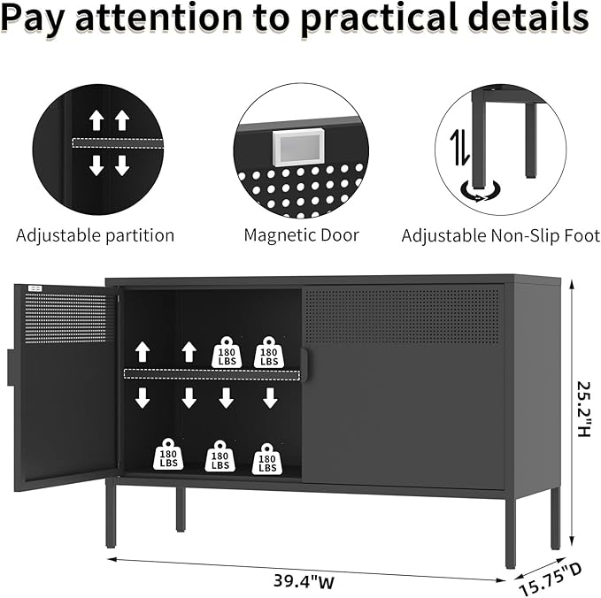 Black Metal Storage Cabinet