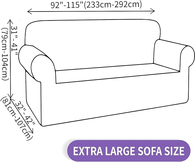 ZNSAYOTX Oversized Super Stretch Couch Cover, New Striped Sofa Covers