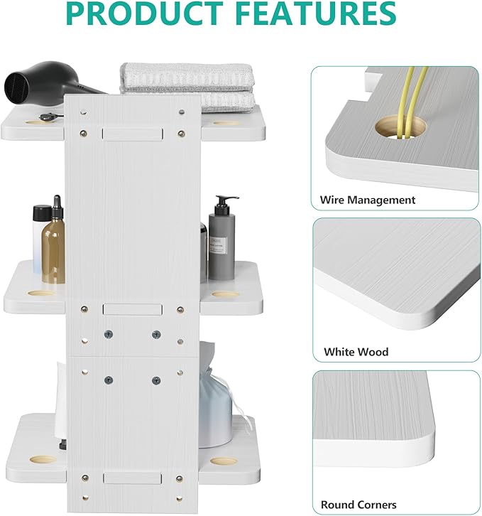 WALI Floating TV Shelf, 3 Tier Projector Shelf