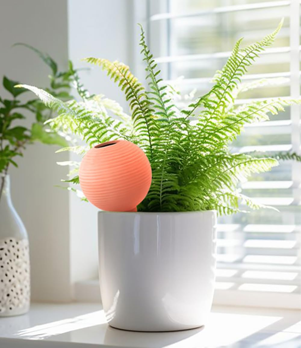 eusbon Plant Watering Globes Set of 4, 14oz Terracotta Self-Watering Globes for PottedPlants, Watering Planter Insert Bulbs with Cork Stoppers, Automatic Watering Spikes for Indoor&Outdoor Plants