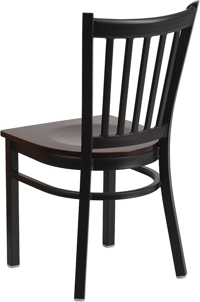 Flash Furniture 2 Pack HERCULES Series Black Vertical Back Metal Restaurant