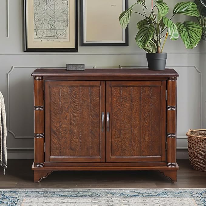 40" Solid Wood Buffet Storage Cabinet, Vintage Console Table