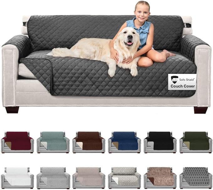 Sofa Shield® Couch Slip Covers for Dogs, Reversible Furniture Protector