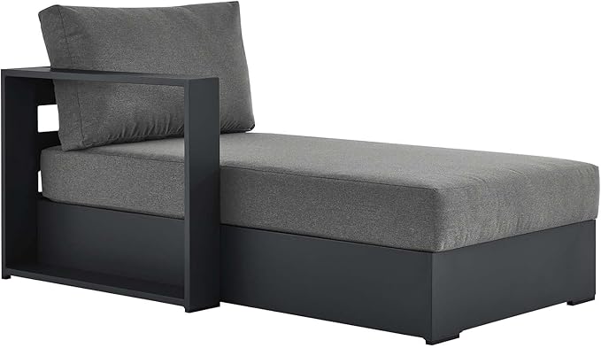 Modway Tahoe Aluminum Outdoor Chaise Lounge in Gray Charcoal