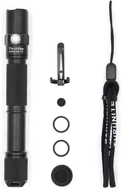 ThruNite Archer 2A V3 LED Flashlight, High Lumens AA Flashlight, IPX8 Waterproof Dual Switch Bright Flashlight for Hiking Emergency Power Outage - Cool White