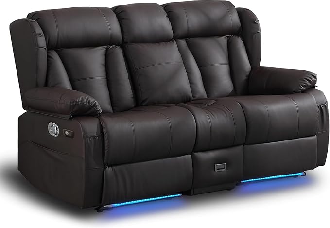 Loveseat Recliner Sofa, RV Recliner Couch, Manual Reclining Loveseat
