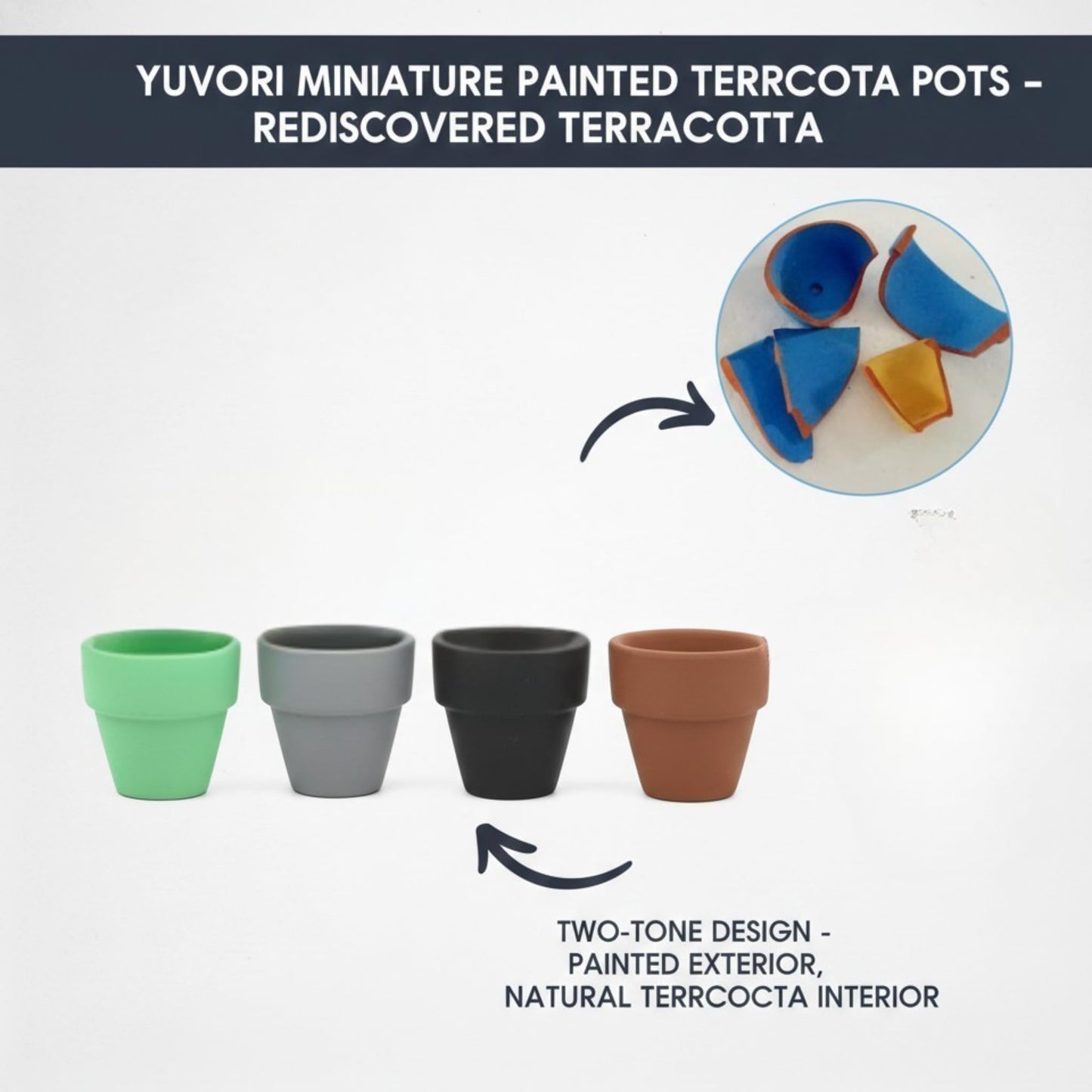 Yuvori Mini Pastel Terracotta Pots for Micro Gardens – 30 Pack, 1.7” Tiny Breathable Clay Planters, Macaron Colors, for Moss, Fairy Gardens, Dollhouses, and Succulents (Painted Green, 1.2 Inch)