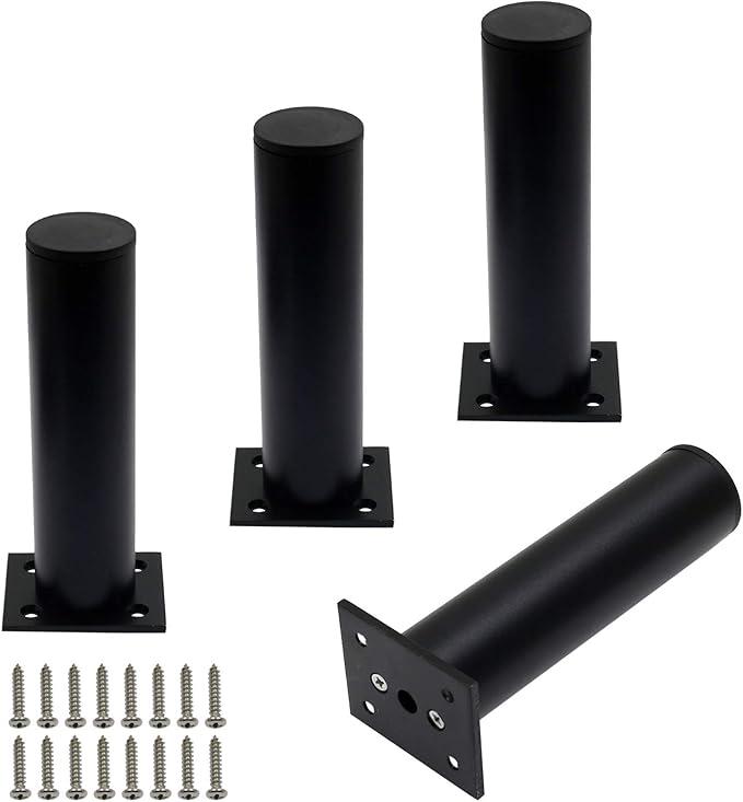 4 Pack Adjustable Furniture Legs Round 1.5" Dia Thickened Aluminum Alloy Sofa