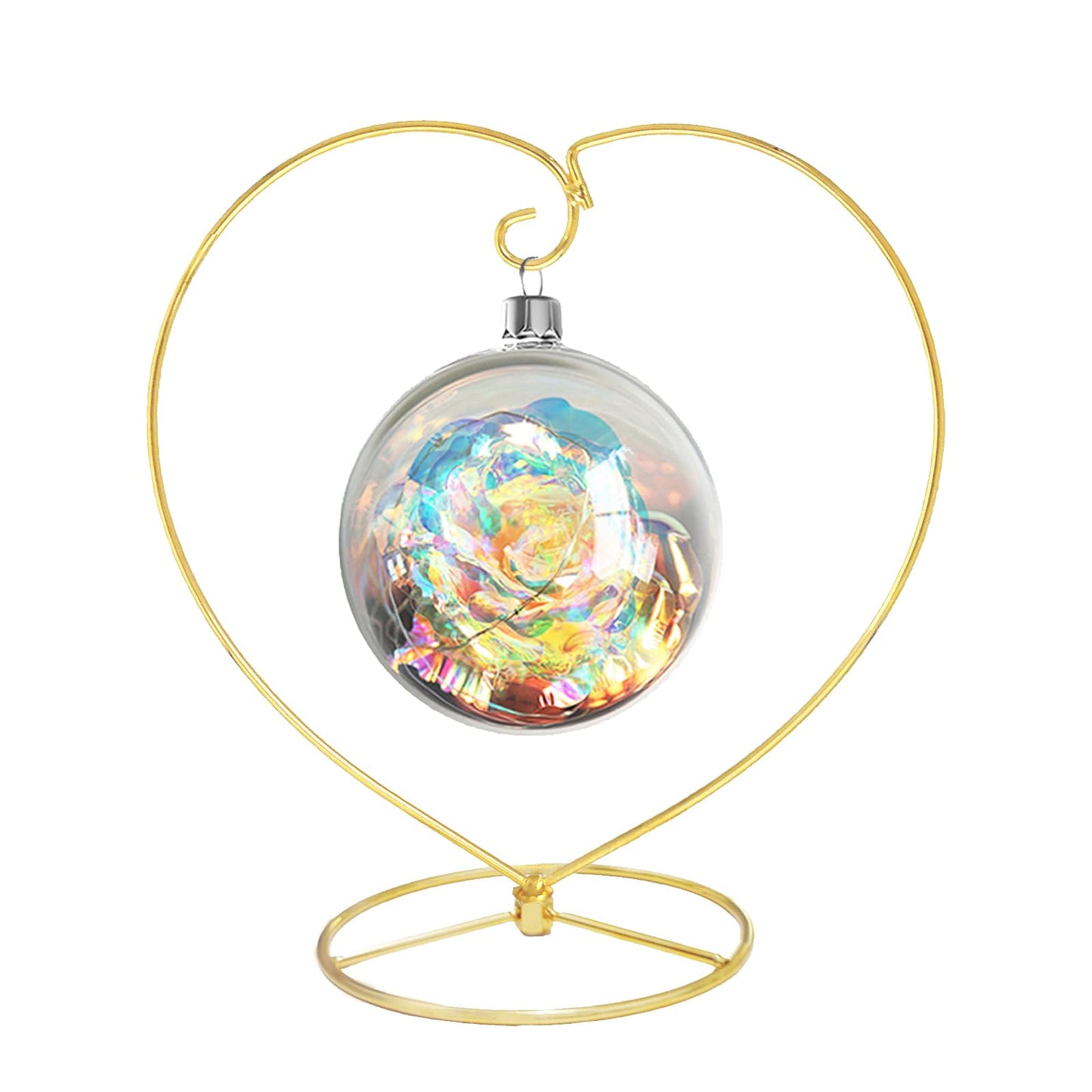 Fosinz 9 Inch Gold Ornament Display Stand, Metal Ornament Hanger Stand for Hanging Glass Globe, Air Plant Terrarium, Witch Ball, Christmas Ornament and Home Wedding Decoration (Gold)