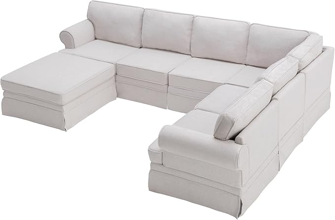 109.4" Fabric Upholstered Modular Sofa Collection, Modular Customizable