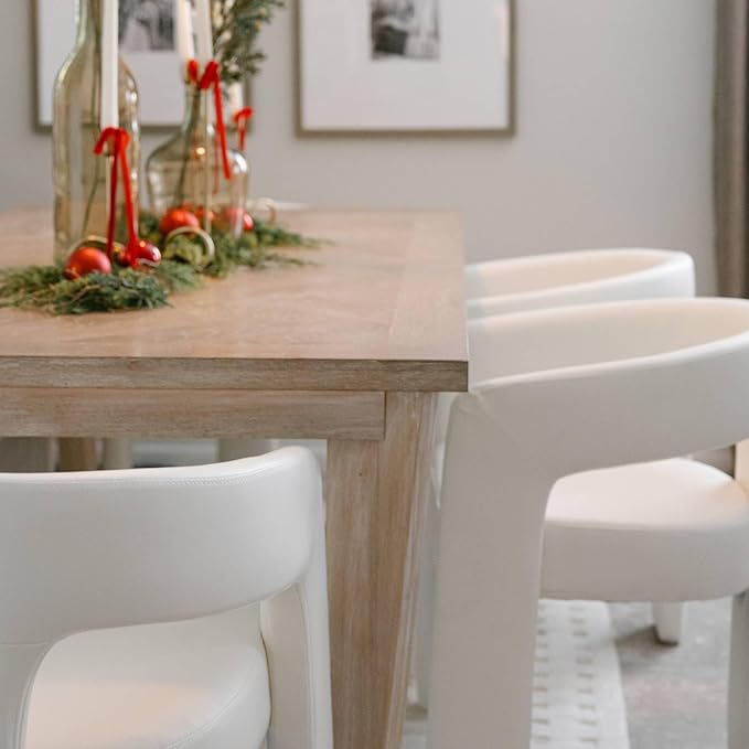 VESCASA Faux Leather Barrel Dining Chair