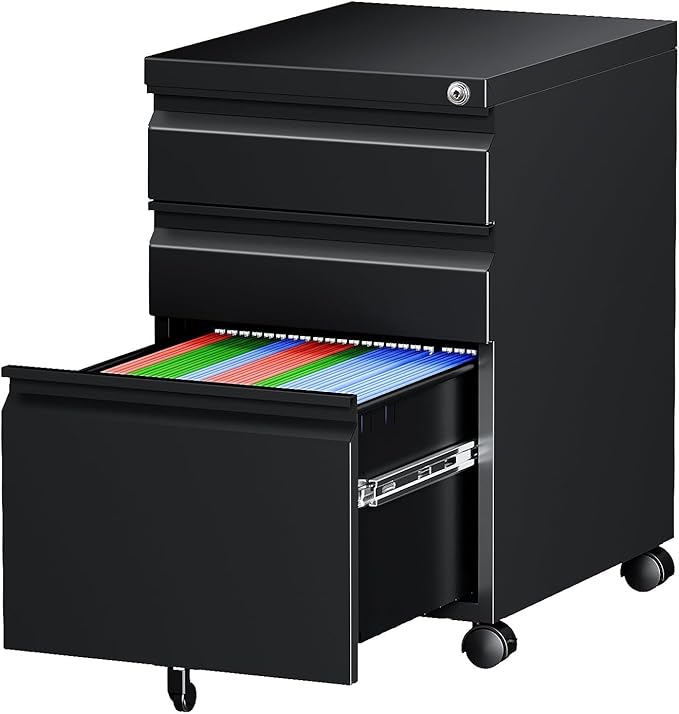 Letaya 3 Drawer Mobile File Cabinet