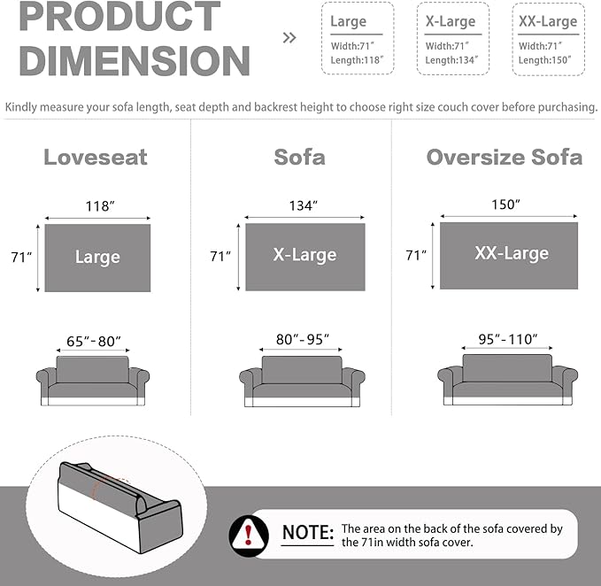 DREAMINGO Modern Chenille Couch Cover Blanket Washable Sofa Covers
